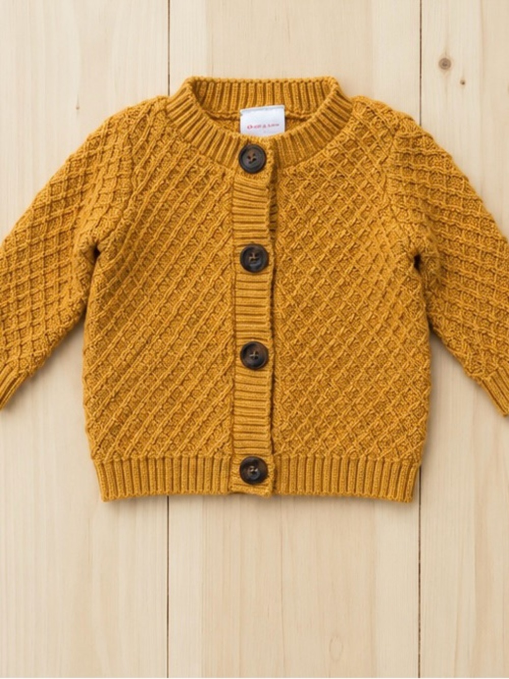 Hanna Andersson Mustard Textured Knit Cardigan